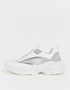 Asos Design Sneakers In White With Transparent Ripstop And Chunky Sole - White