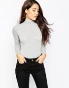 Asos Turtleneck Body With Long Sleeves - Gray Marl