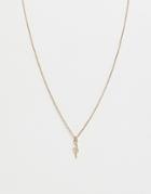 Asos Design Necklace With Ditsy Lightning Bolt In Gold Tone - Gold