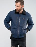 Nicce Zip Thru Ma1 Bomber Jacket - Navy