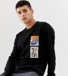 Noak Relaxed Fit Long Sleeve T-shirt With Patches - Black