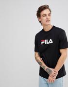 Fila Black Line T-shirt With Large Logo In Black - Black