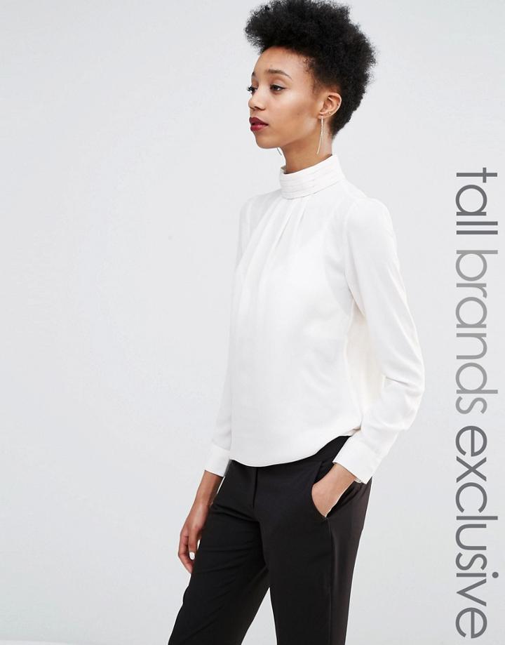 Y.a.s Tall High Neck Blouse - White
