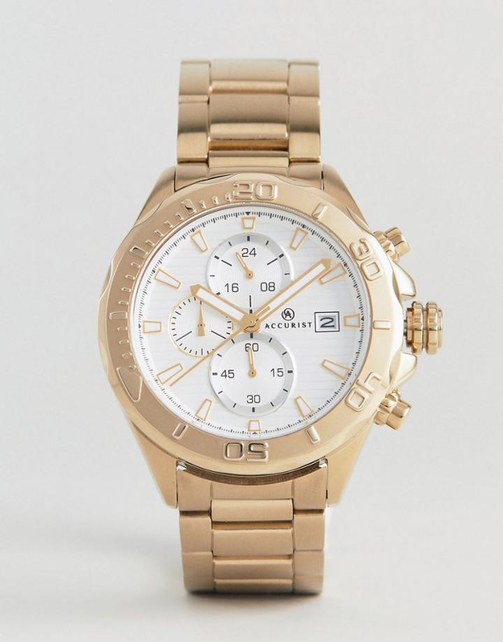 Accurist 7181.01 Chronograph Bracelet Watch In Gold - Gold