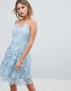 Vila Premium Cutwork Lace Skater Dress - Multi