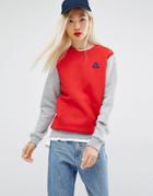 Le Coq Sportif Color Block Crew Sweatshirt - Red