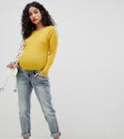 Bandia Maternity Over The Bump Mom Jean With Removable Bump Band - Blue