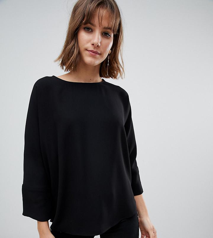 River Island Batwing Blouse In Black - Black