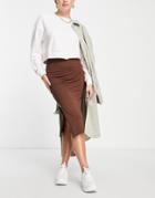 Heartbreak Knitted Skirt 3 Piece In Chocolate Brown