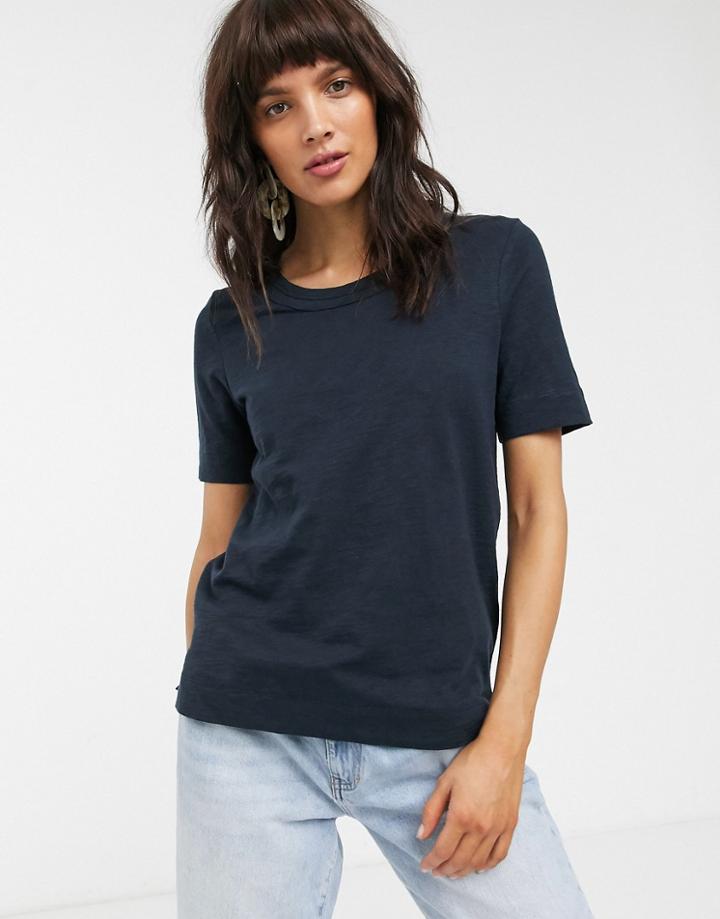 Whistles Rosa Double Trim T-shirt-navy