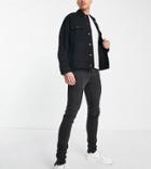 French Connection Tall Tapered Jeans In Washed Black