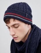 Selected Homme Cable Beanie - Navy