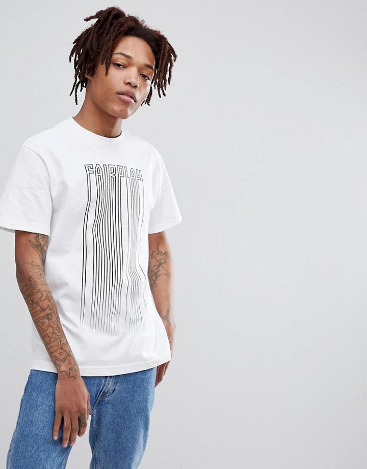 Fairplay Barcode Print T-shirt In White - White