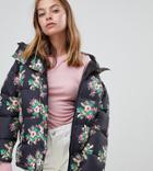 Asos Design Petite Floral Padded Jacket - Multi