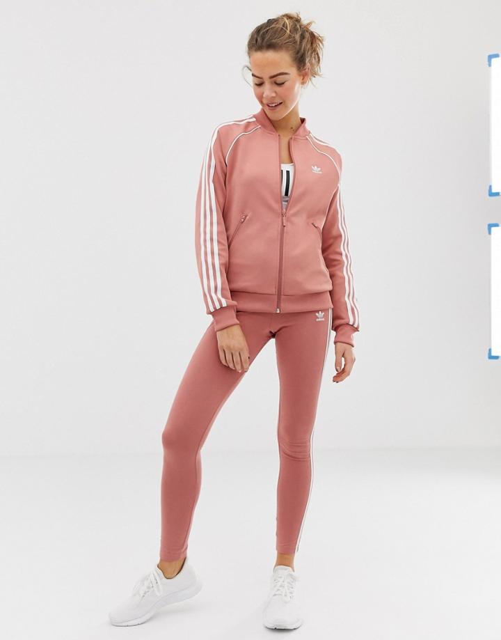 Adidas Originals Three Stripe Leggings - Pink