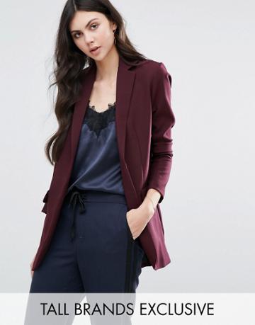 Alter Tall Longline Suit Jacket - Red