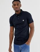 Le Breve Curved Hem Polo With Back Panelling-navy