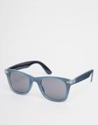 Asos Square Sunglasses In Powder Blue - Blue