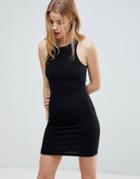 Miss Selfridge Basics High Neck Bodycon Dress - Black