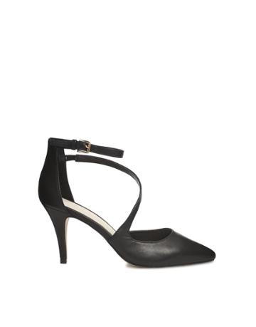 Aldo Black Kitten Heel Pointed Toe Shoes With Assymetric Cut