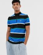 Lacoste L!ve X Opening Ceremony Stripe Zip Polo In Blue