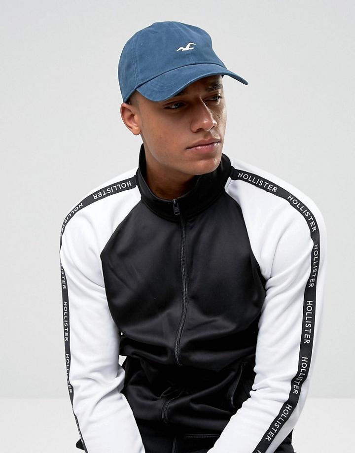 Hollister Twill Baseball Cap In Navy - Navy
