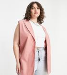 Heartbreak Plus Longline Vest In Pink-black