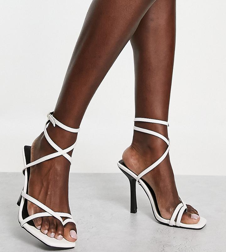 Raid Wide Fit Alayna Heeled Sandals In White