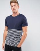 Jack & Jones Core T-shirt With Curved Back Hem - Navy