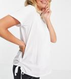 Asos Design Maternity Ruched Side Oversized T-shirt In White
