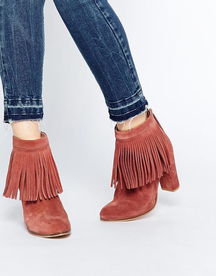 Asos Evette Suede Ankle Boots - Blush Suede