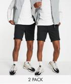 Topman 2-pack Skinny Chino Shorts In Black