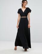 New Look Crochet Waist Maxi Dress - Black
