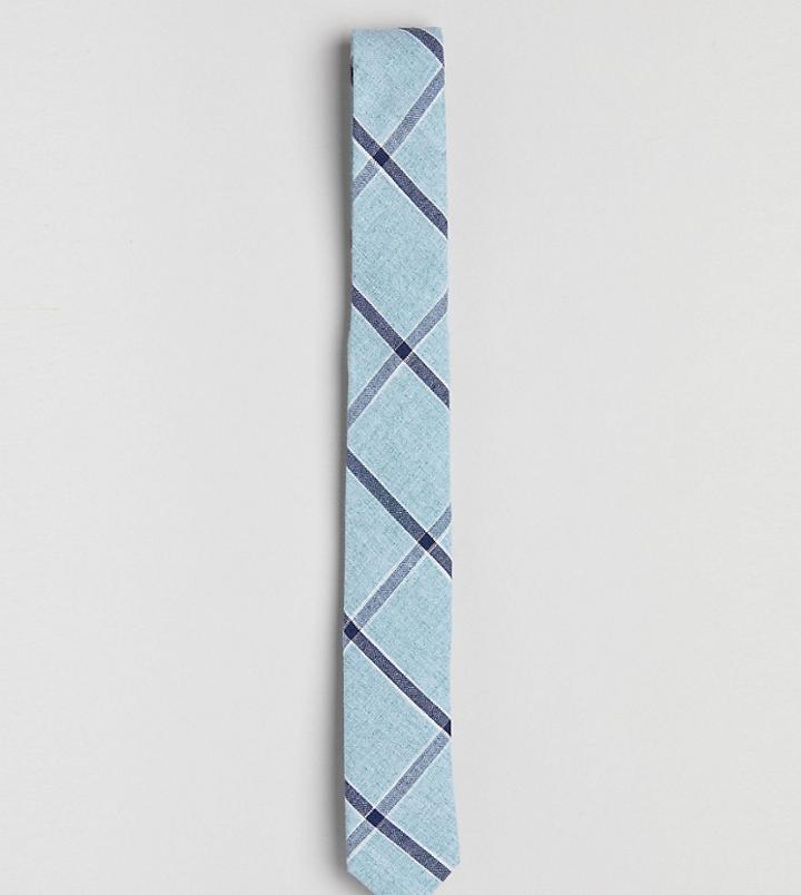 Noak Linen Check Blade Tie - Green