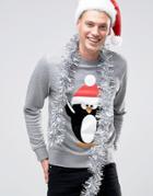 Jack & Jones Holidays Sweatshirt With Print - Gray