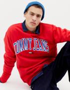 Tommy Jeans Relaxed Fit Collegiate Capsule Sweatshirt In Red - Red