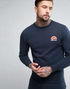 Ellesse Sweatshirt With Small Logo In Navy - Navy