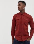 Scotch & Soda Regular Fit Garment Dyed Western Inspired Shirt - Red
