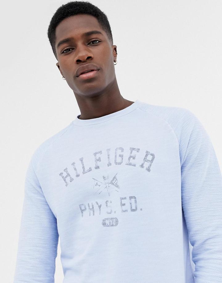 Tommy Hilfiger Crew Neck Printed Sweatshirt - Blue
