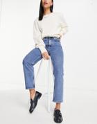 & Other Stories Favorite Organic Cotton Blend Straight Leg Cropped Jeans In Vikas Blue