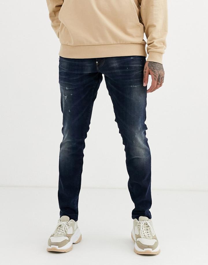 G-star Skinny Fit Jeans In Mid Wash-blue