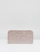 New Look Ombre Glitter Zip Around Purse - Gold