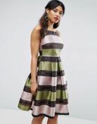 Asos Stripe Midi Prom Dress - Multi