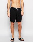 Asos Long Length Swim Shorts In Black - Black