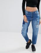 Kubban Distressed Boyfriend Jean - Blue