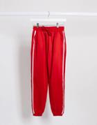 The Couture Club Stripe Side Seam Detail Oversized Sweatpants In Red