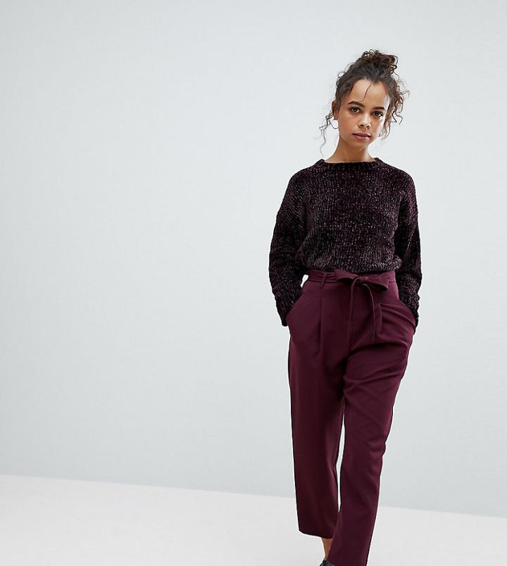 New Look Petite Tie Waist Pants - Red
