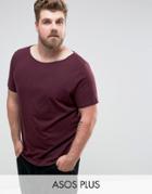 Asos Plus T-shirt With Boat Neck - Red