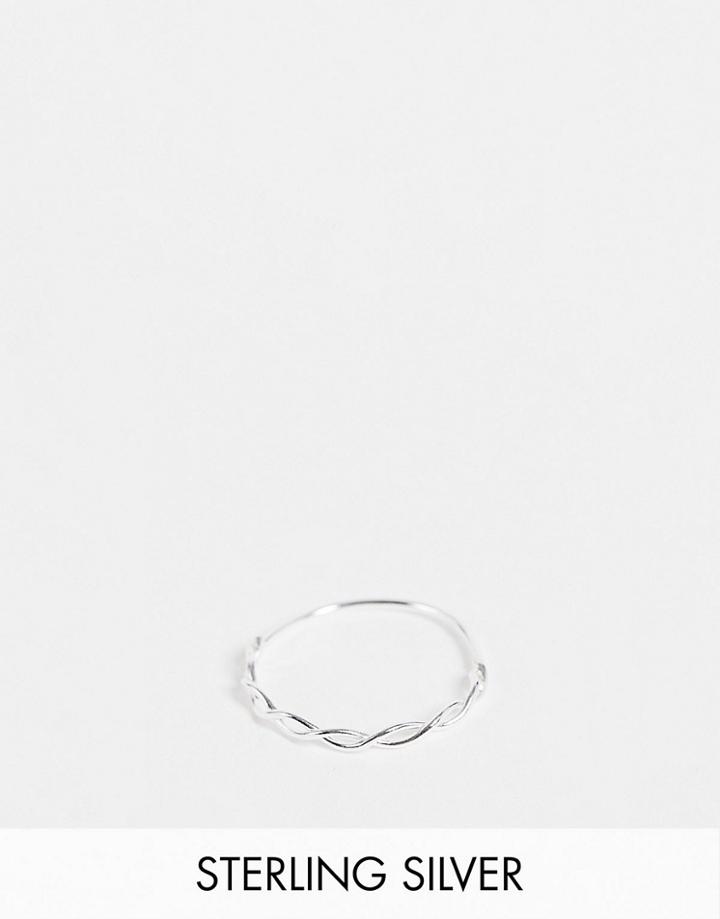 Kingsley Ryan Woven Stacking Ring In Sterling Silver