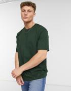 Topman Oversized T-shirt In Khaki-green